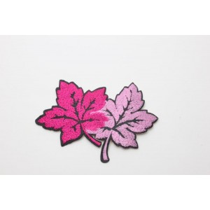 Termoadesivos bordada folhas cor 7 rosa